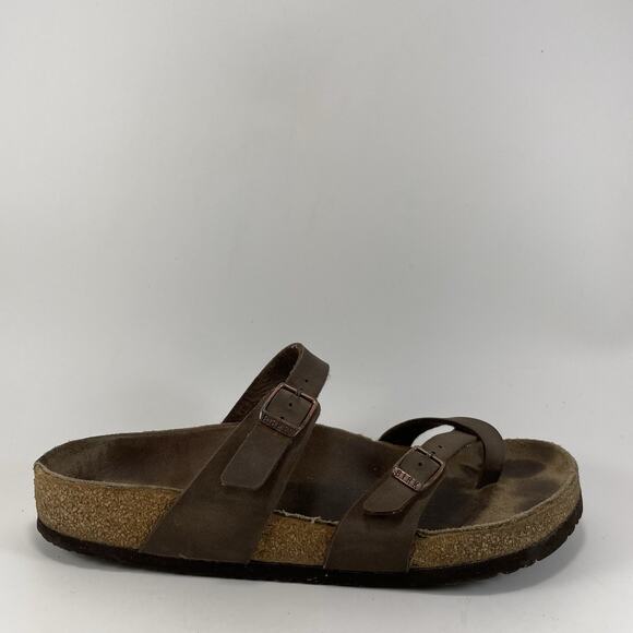 Birkenstock Mayari Toe Loop Sandals Womens Size 40 US Size 9-9.5 Brown Birkibuc - Picture 1 of 10